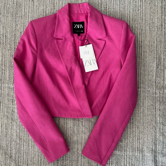 Zara Cropped Blazer Pink - Picture 7 of 9